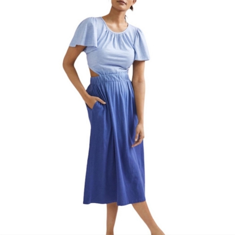 Anthropologie T.La Dip Dye Ombre Blue Maxi Dress